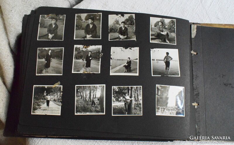 Old photo album family children people holiday Christmas 1940 Julia ~ 230 pcs. Photo 26x35.5x3cm