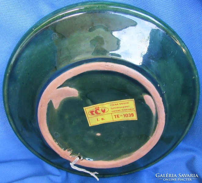 Rare wall plate, Tolna county construction industry shoulder, Szekszárd diameter 16.8 cm