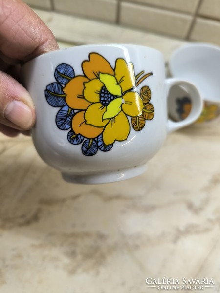 Alföldi porcelain floral cup, mug, glass 2 pieces for sale!
