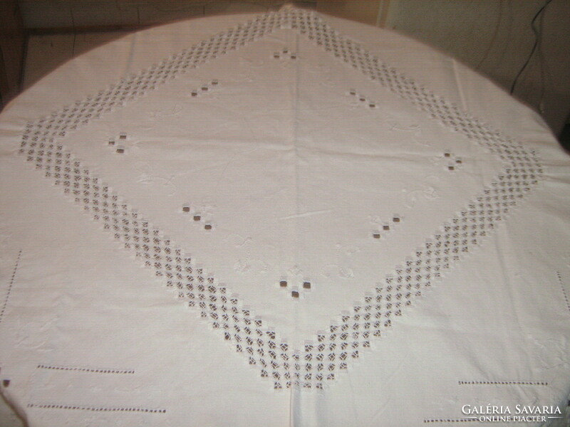 Beautiful white azure tablecloth