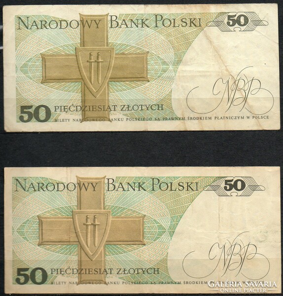 D - 297 - foreign banknotes: Poland 1982 50 zloty 2x