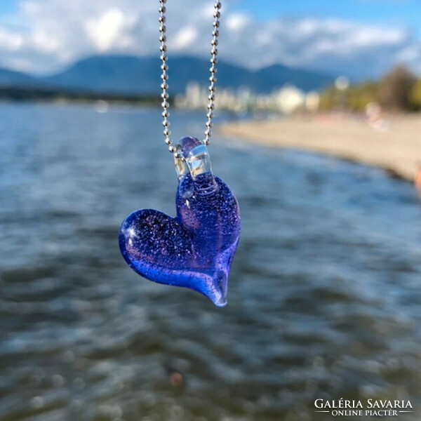 Glasea designs purple heart glass pendant from Canada