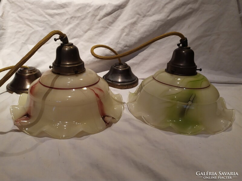 Pair of old ceiling suspension lamps