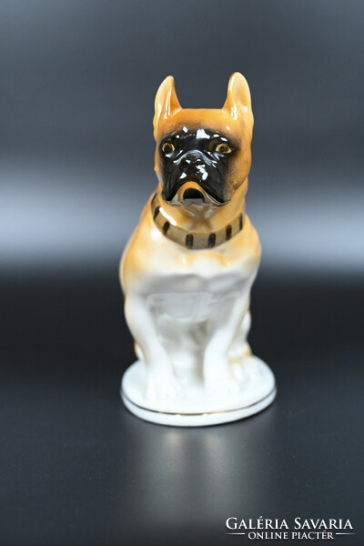 Large Lomonosov porcelain statue, French bulldog