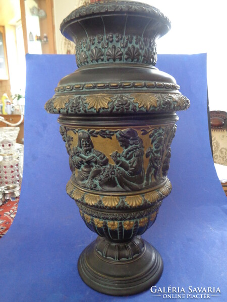 Alt wien johann maresch majolica terracotta faience renaissance vase,
