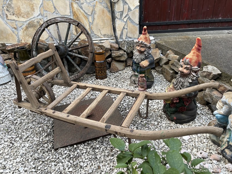 Wooden tragacs wheelbarrow nostalgia decoration for the garden flowers antique legacy