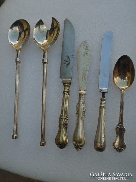 The dimensions of the six-piece antique serving set are in the photo