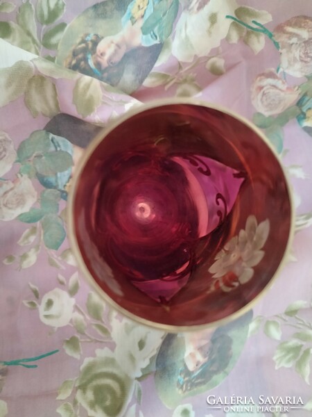 Talpas kehely pohár - burgundi lilában - "aranyosan"