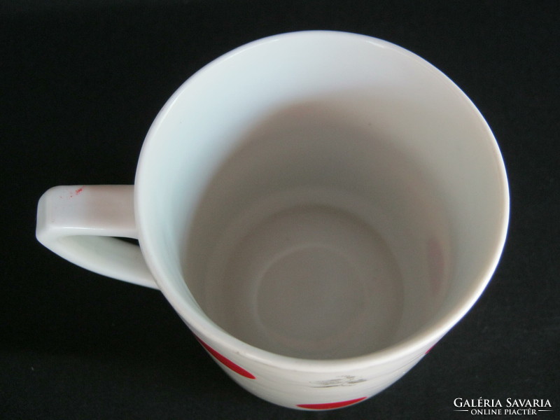 Old sealed drasche porcelain mug with red dots