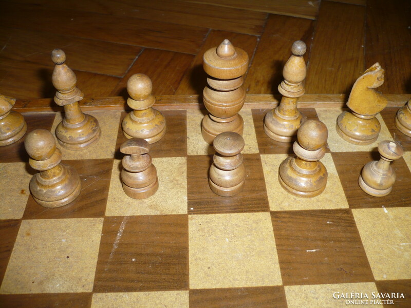 Old wooden chess set