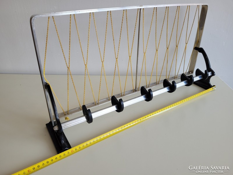 Retro old yellow mesh 63.5 cm aluminum mid century hall hat rack with hanger