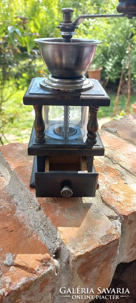 Old wooden coffee grinder