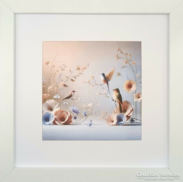 Birds of Eden - silk wall picture
