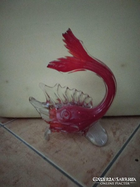 Murano firefish, glass vase, red ornament, special, large room decoration