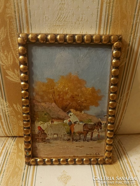 An antique peasant painting by Gyula Gyertyányi!