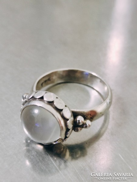Silver ring with moonstone