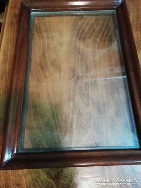 Old party car tray, with glass top