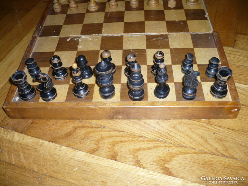 Old wooden chess set