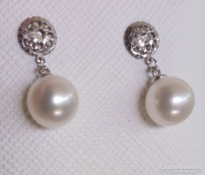 White gold earrings sea pearl akoya unworn certificate