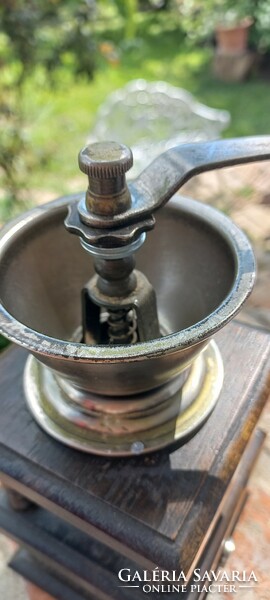 Old wooden coffee grinder