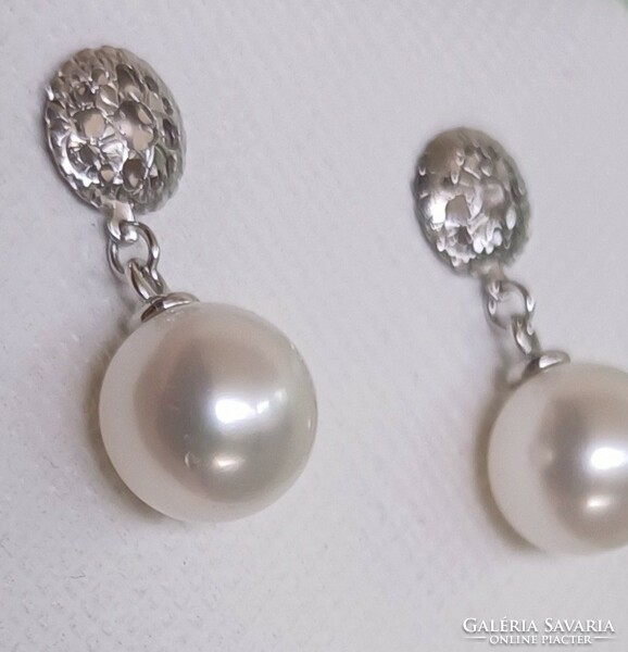 White gold earrings sea pearl akoya unworn certificate