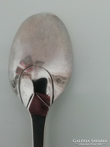 Antique silver, baroque soup spoon. Marked pest (h) 1781-1783. Jozsef Ferenc Trauszl