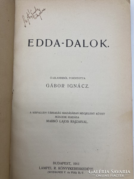 Edda-dalok, 1911 - Markó Lajos művészi illusztrációival, aranyozott papírkötésben - ritkaság!