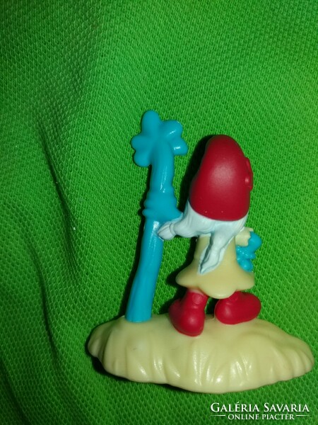 RETRO eredeti PEYO trafikáru SMURFS - HUPIKÉK TÖRPIKÉK figurák talapzaton 3db EGYBEN a képek szerint