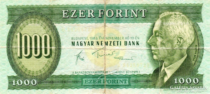 E - 002 - Hungarian banknotes: 1983 HUF 1,000