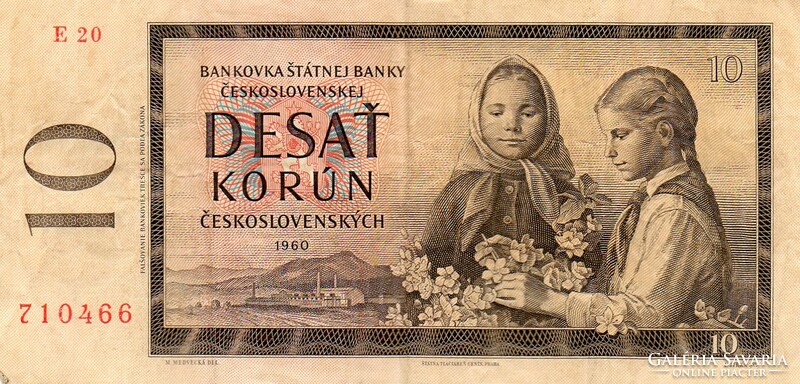 D - 288 -  Külföldi bankjegyek:  Csehszlovákia 1960  10 korona