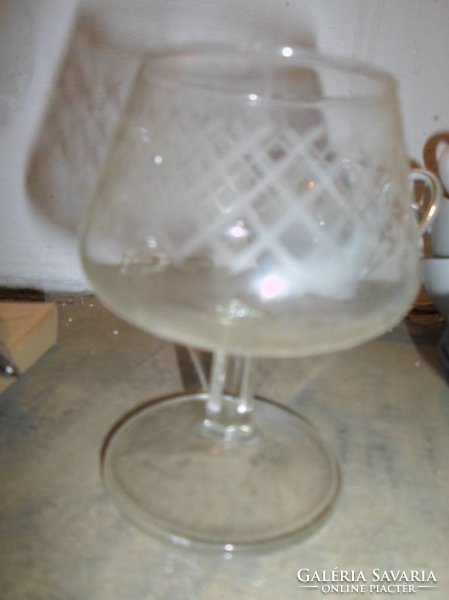 3 db régi metszett üveg likőrös pohár