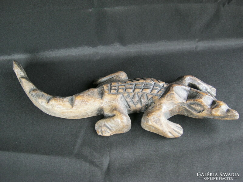 Wood carving carved wooden crocodile