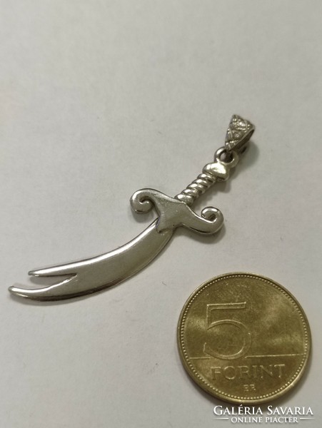 Silver sword pendant