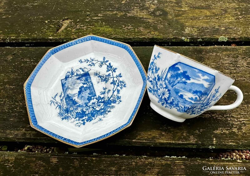 Antik angol porcelán teáscsésze szett, jelzett: Wedgwood