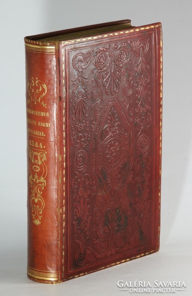 1844 Calendar in beautiful blind-printed leather binding with gilded edges !!