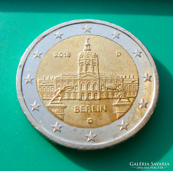 Germany - 2 euro commemorative coin - 2018 - berlin - ''d'' - main building of Charlottenburg Palace