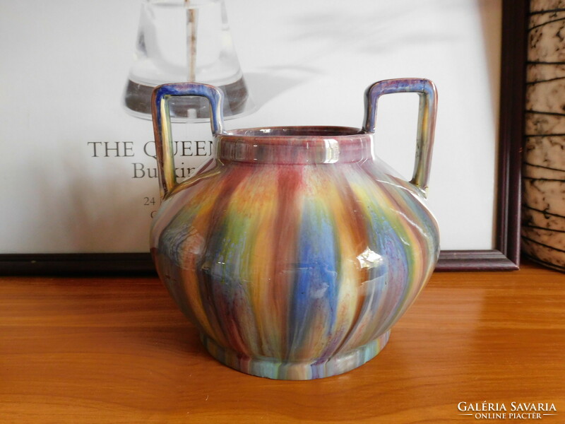 Wachauer Anton Meyer kerámia váza 30-as évek (füle ragasztott)