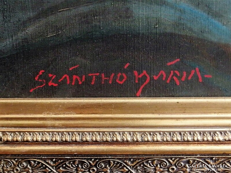 Szánthó Mária "Akt hárfával"Jó kvalitású nagy méretű alkotása!Aukción vásárolt! Csak 6 napig akciós!