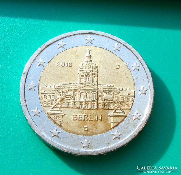 Germany - 2 euro commemorative coin - 2018 - berlin - ''d'' - main building of Charlottenburg Palace