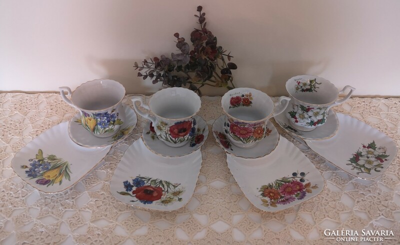 Seasons porcelain cups with trays