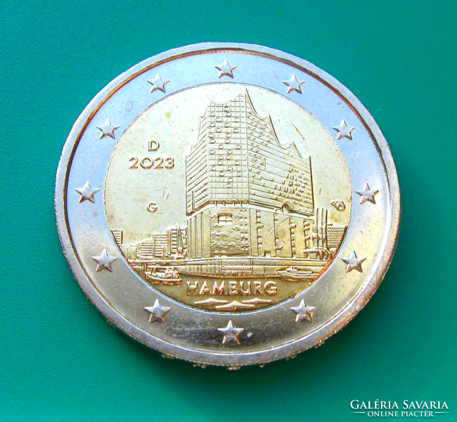 Germany - 2 euro commemorative coin - 2023 - hamburg - ''g'' - the Elba Philharmonic concert building