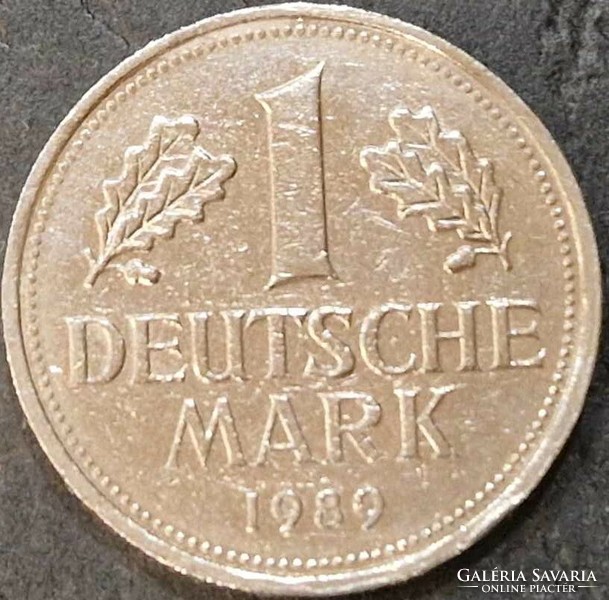 Németország 1 márka, 1989. Verdejel "G" - Karlsruhe