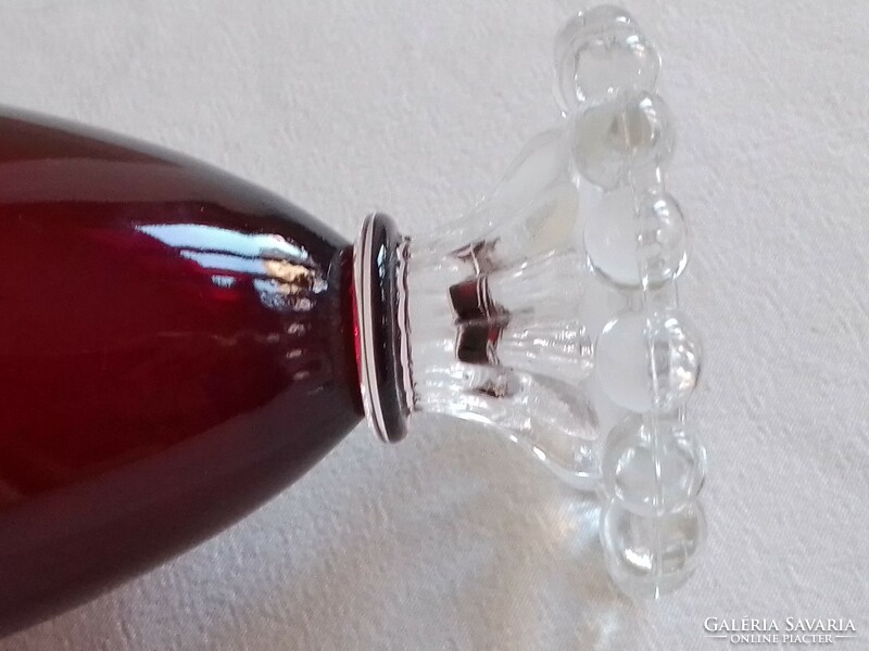 Wine red dark crimson red base ancor hocking goblet cup lancaster usa american