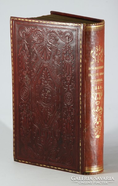 1844 Calendar in beautiful blind-printed leather binding with gilded edges !!