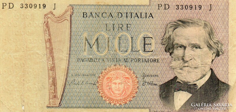 D - 268 - foreign banknotes: Italy 1980 1000 lira