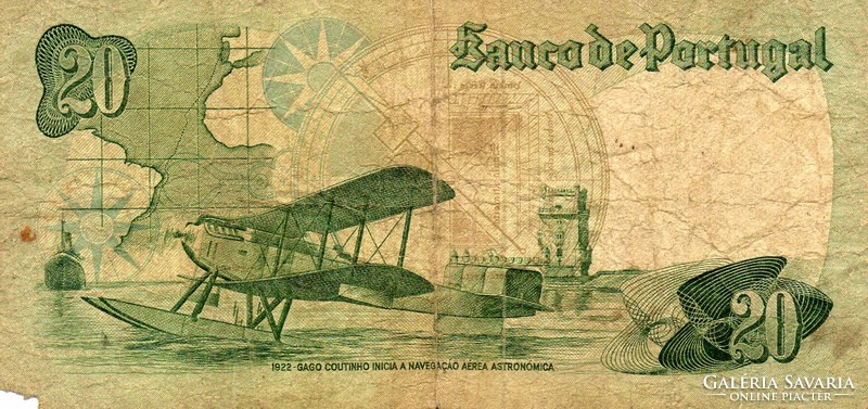 D - 281 -  Külföldi bankjegyek:  Portugália 1978  20 escudos