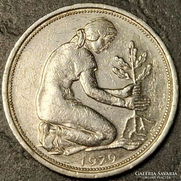 Németország 50 pfennig, 1979. Verdejel "D" - München