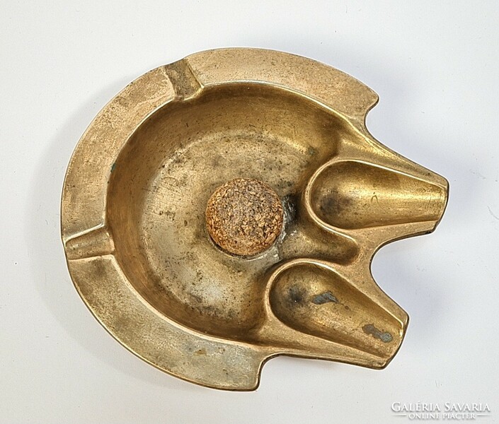 Antique copper pipe holder ashtray
