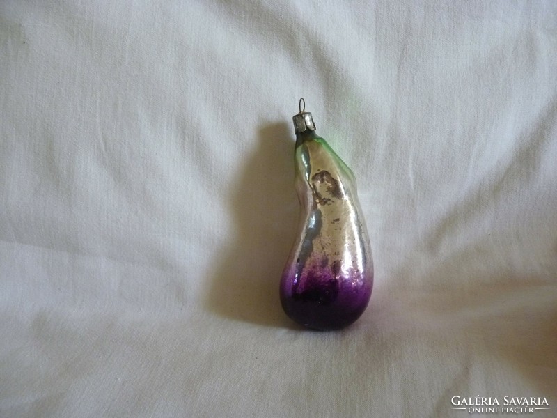 Old glass Christmas tree decoration - eggplant!