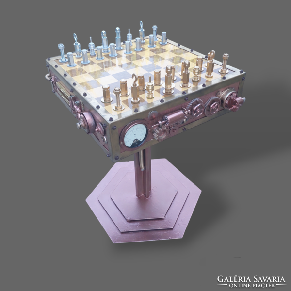 Steampunk design chess table / card table